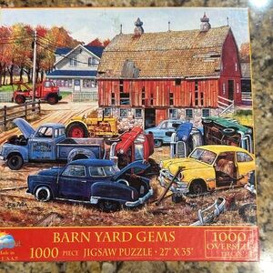 White Mountain Barn Yard Gems Puzzle - Red, Blue, Yellow